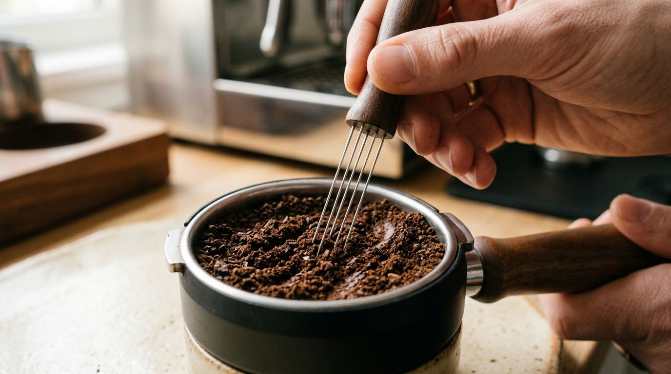 A rich, syrupy drop of coffee
