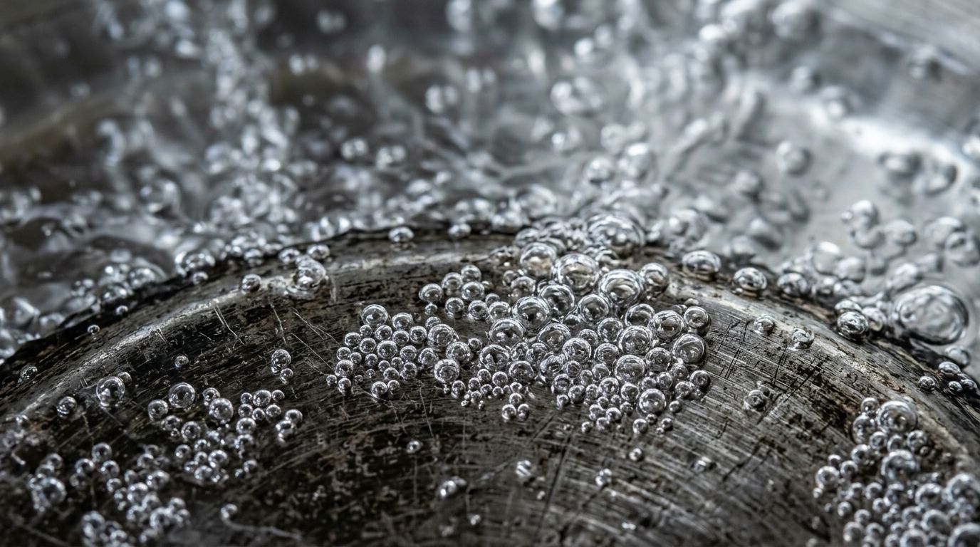 bubbles forming in heated water 202608161239