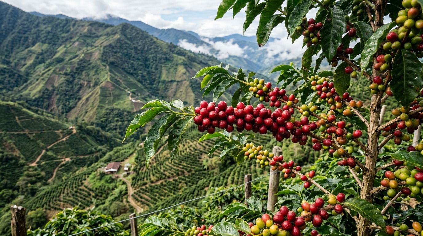 coffee cherries on mountain farm 202608161239