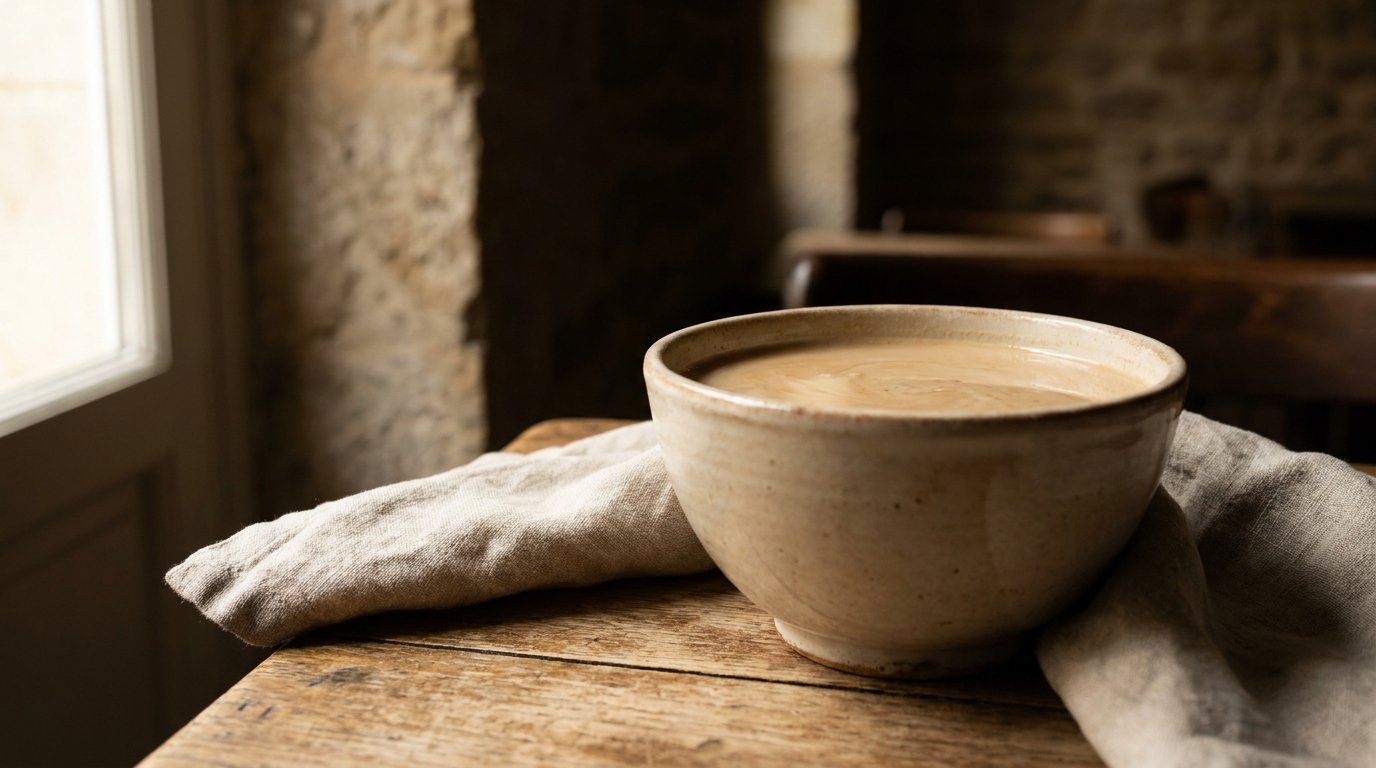 A wide bowl-shaped cup filled with Café au Lait